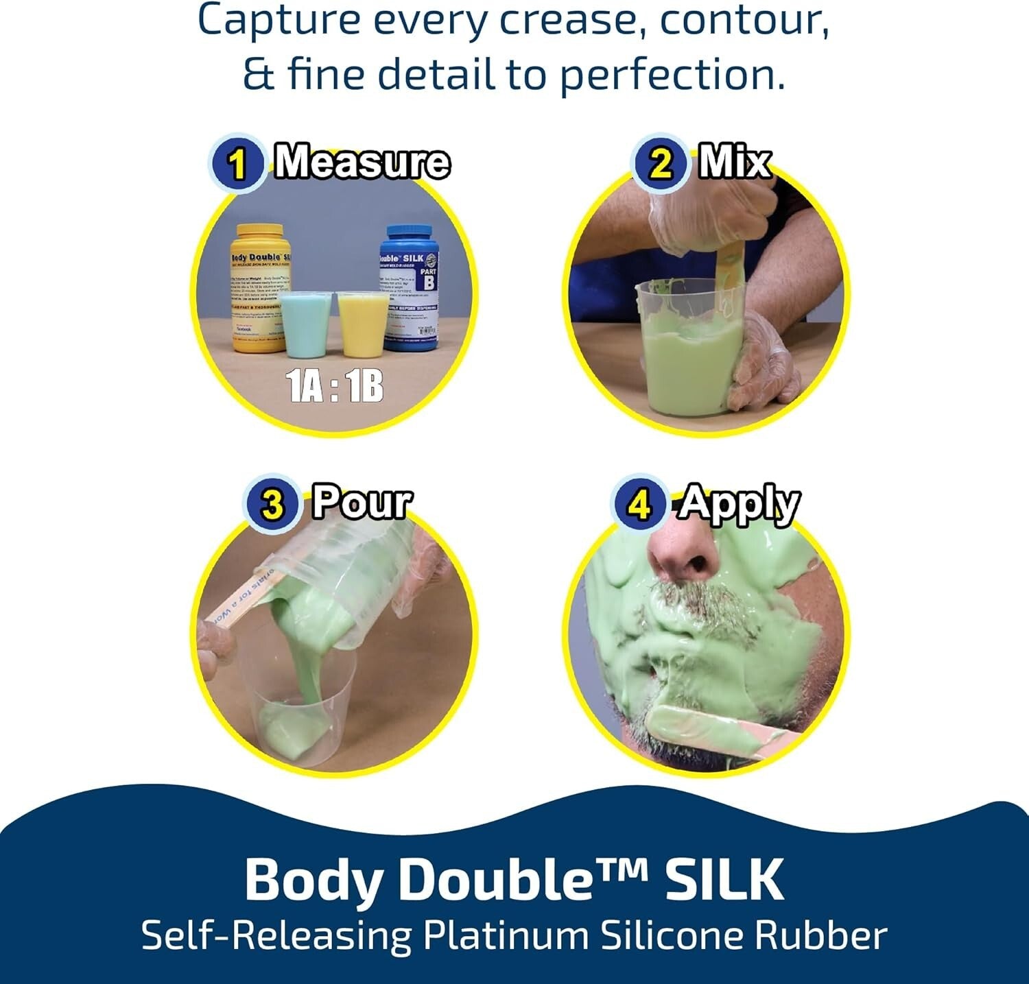 Body Double Silk Life Casting Silicone Rubber - Perfect for Realistic Molds