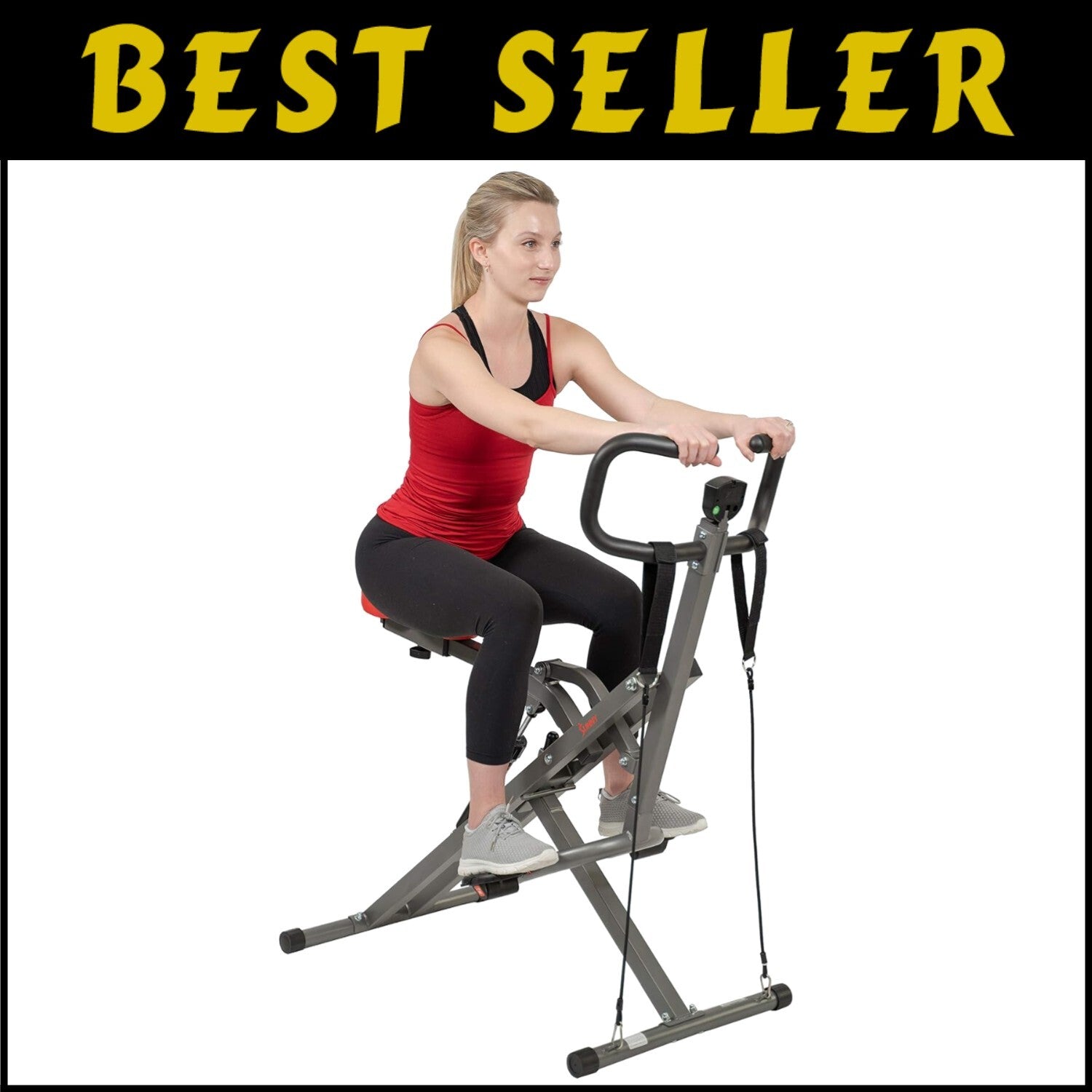 Row-N-Ride PRO Full-Body Squat Machine with Resistance Bands & App Access