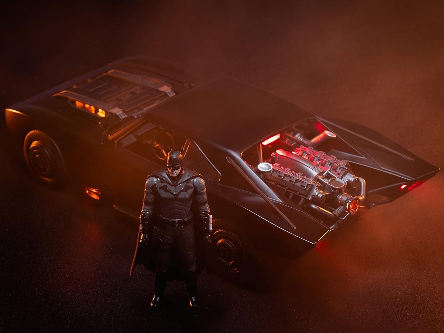 1:18 Batman Batmobile with Lights & 3.75" Figure - Must-Have for Collectors