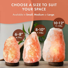 Load image into Gallery viewer, Himalayan Salt Lamp 10-12 Inch with Dimmable Switch &amp; Wooden Base - 100% Natural