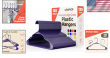 Load image into Gallery viewer, Space-Saving Plastic Hangers 120 Pack - Non-Slip Design for All Clothing Types