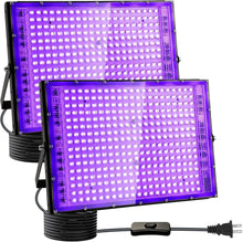 Load image into Gallery viewer, Professional 2 Pack Blacklight Flood Lights – Perfect for Parties &amp; Body Paint