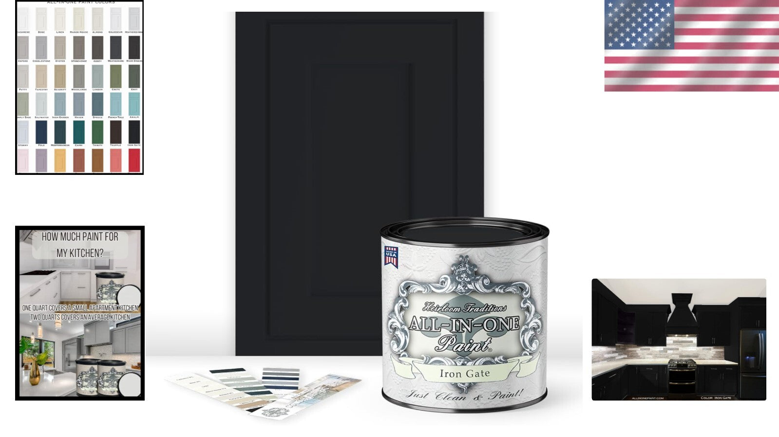 All-in-One Waterproof Paint - Matte Finish for Interior/Exterior Use, Iron Gate