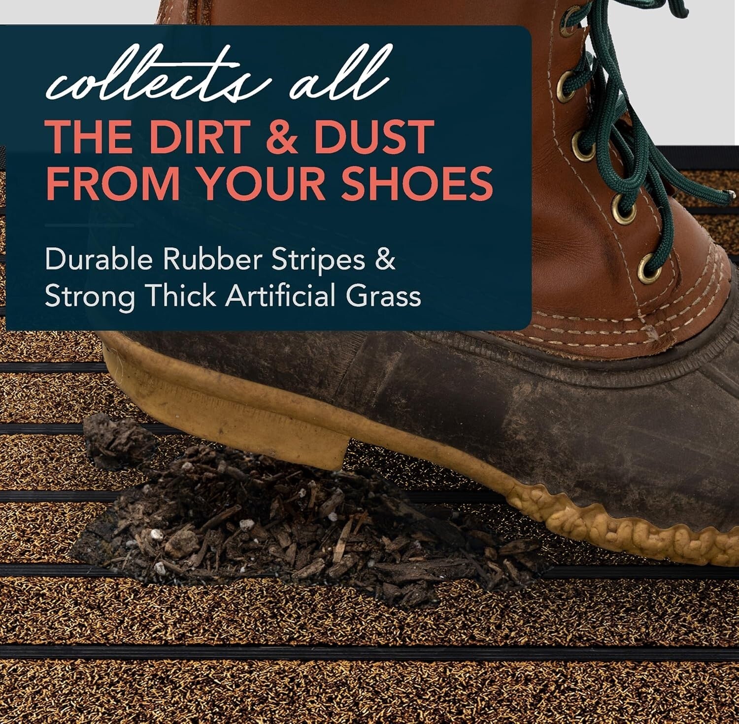 Moisture Resistant & Easy-Clean 32" x 20" Outdoor Entrance Mat – Modern Striped