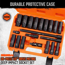 Load image into Gallery viewer, Comprehensive 1/2-Inch Metric Deep Socket Set with Extension Bar &amp; Organizer