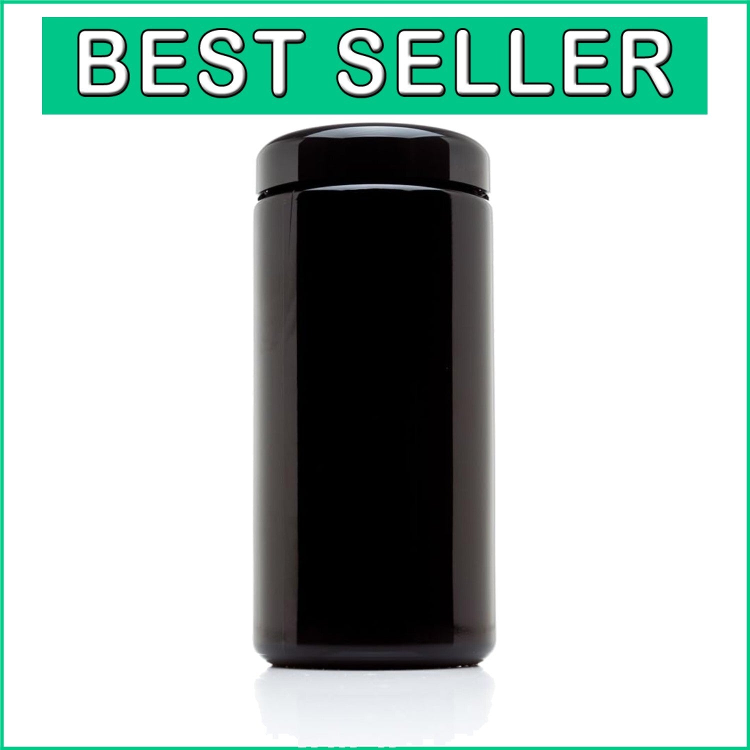 Classic Airtight Glass Jar - 1L UV Black Storage with Screw Top Lid, 3 Pack