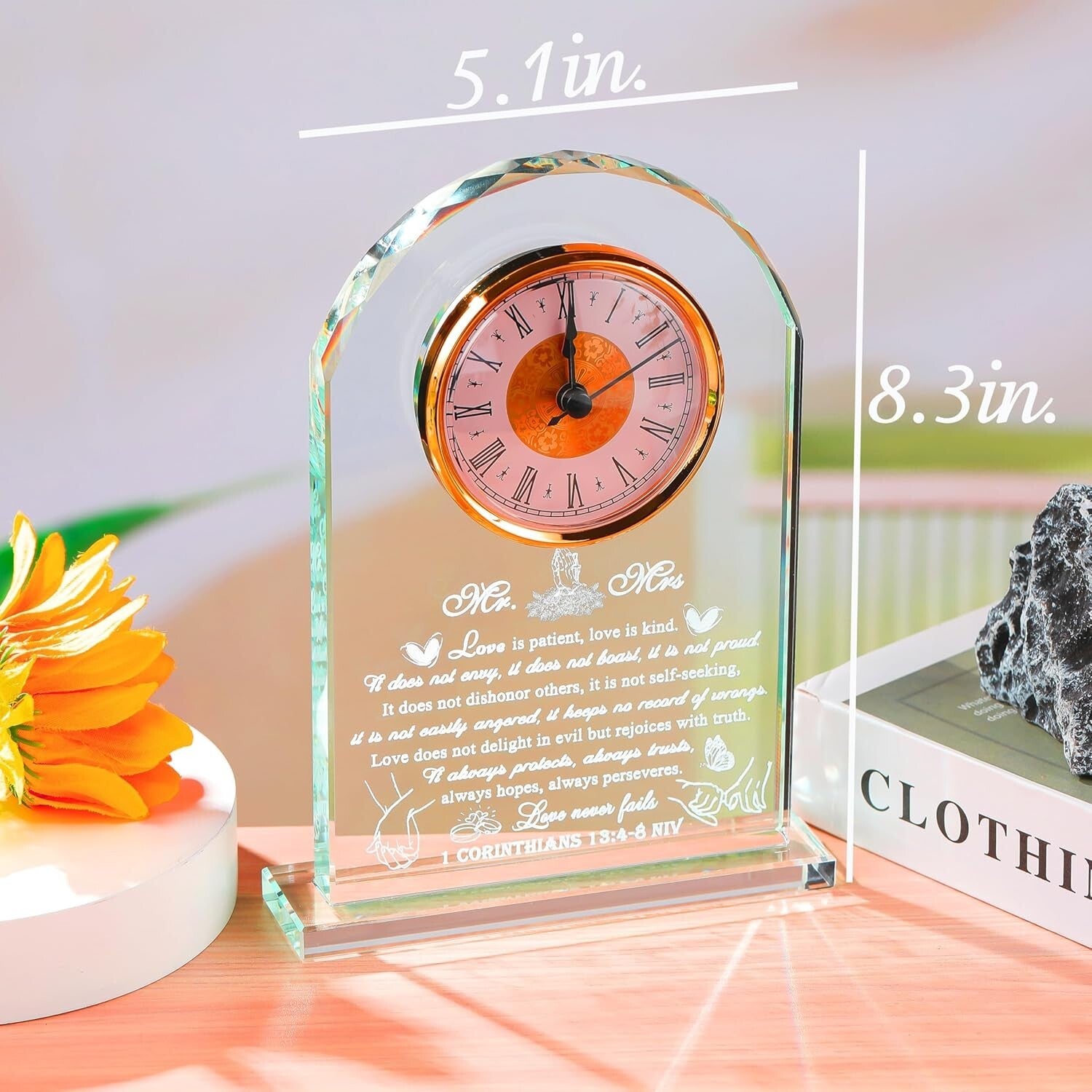 Battery-Powered Quartz Crystal Clock - Heartfelt Wedding Gift for Newlyweds