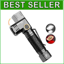 Load image into Gallery viewer, IP65 Waterproof 1800 Lumen Tactical Flashlight with Type-C Rechargeable Battery