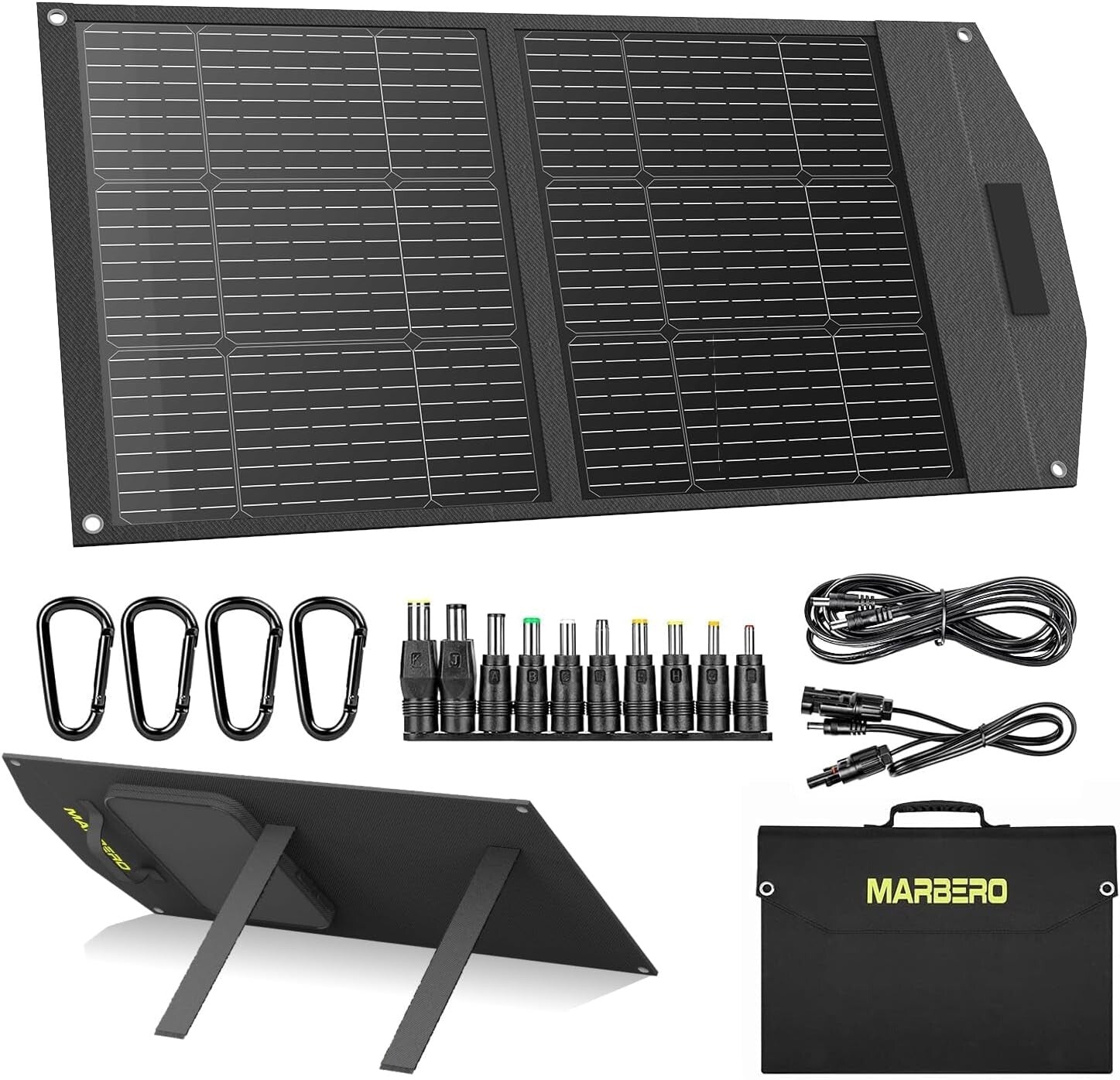 High-Efficiency 100W Portable Solar Panel with 10 Connectors for Outdoor Power