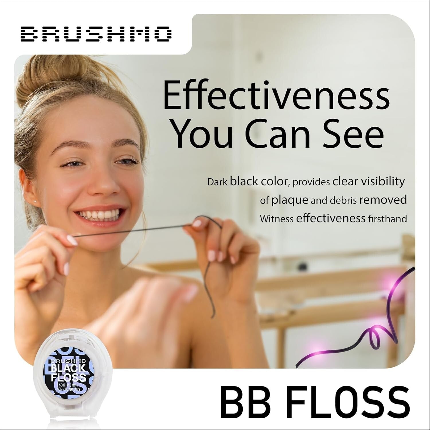 Gentle Black Woven Dental Floss - PTFE Free & Designed by Dentists for Best Care