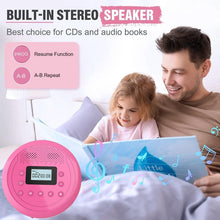 Load image into Gallery viewer, Travel-Friendly Rose Red CD Player with Headphones - Anti-Skip &amp; TF Card Support