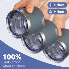 Load image into Gallery viewer, Compact Double Wall Insulated Coffee Tumblers - 10oz Charcoal Gray - 12 Pack