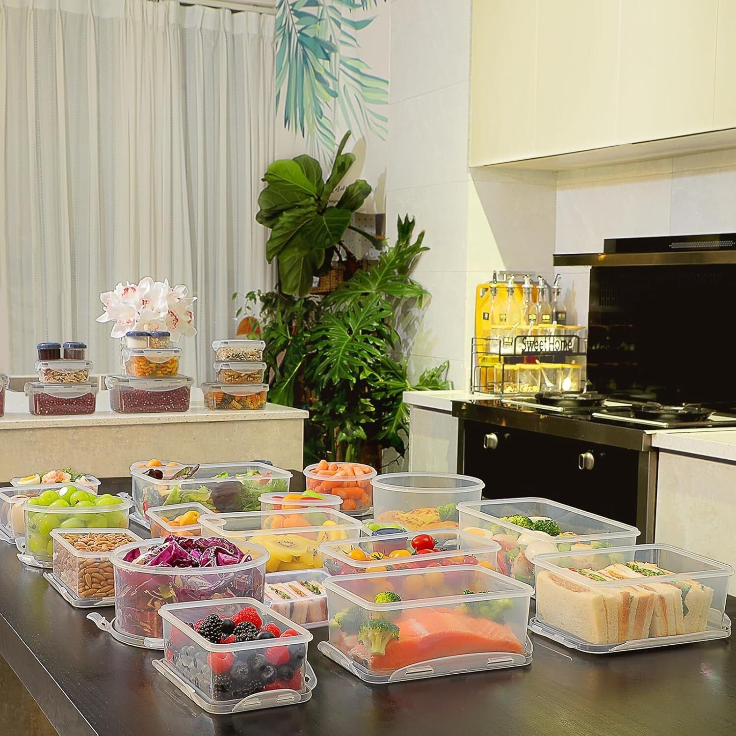 Complete 60-Piece BPA-Free Storage Set - Snap Closure, Labels & Marker Included