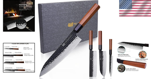 Premium 4PCS Kitchen Knife Set – High Carbon Steel Blades for Professional Chefs