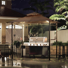 Load image into Gallery viewer, Elegant Brown 8 ft x 5 ft Grill Gazebo Canopy - Complete with LED Lighting
