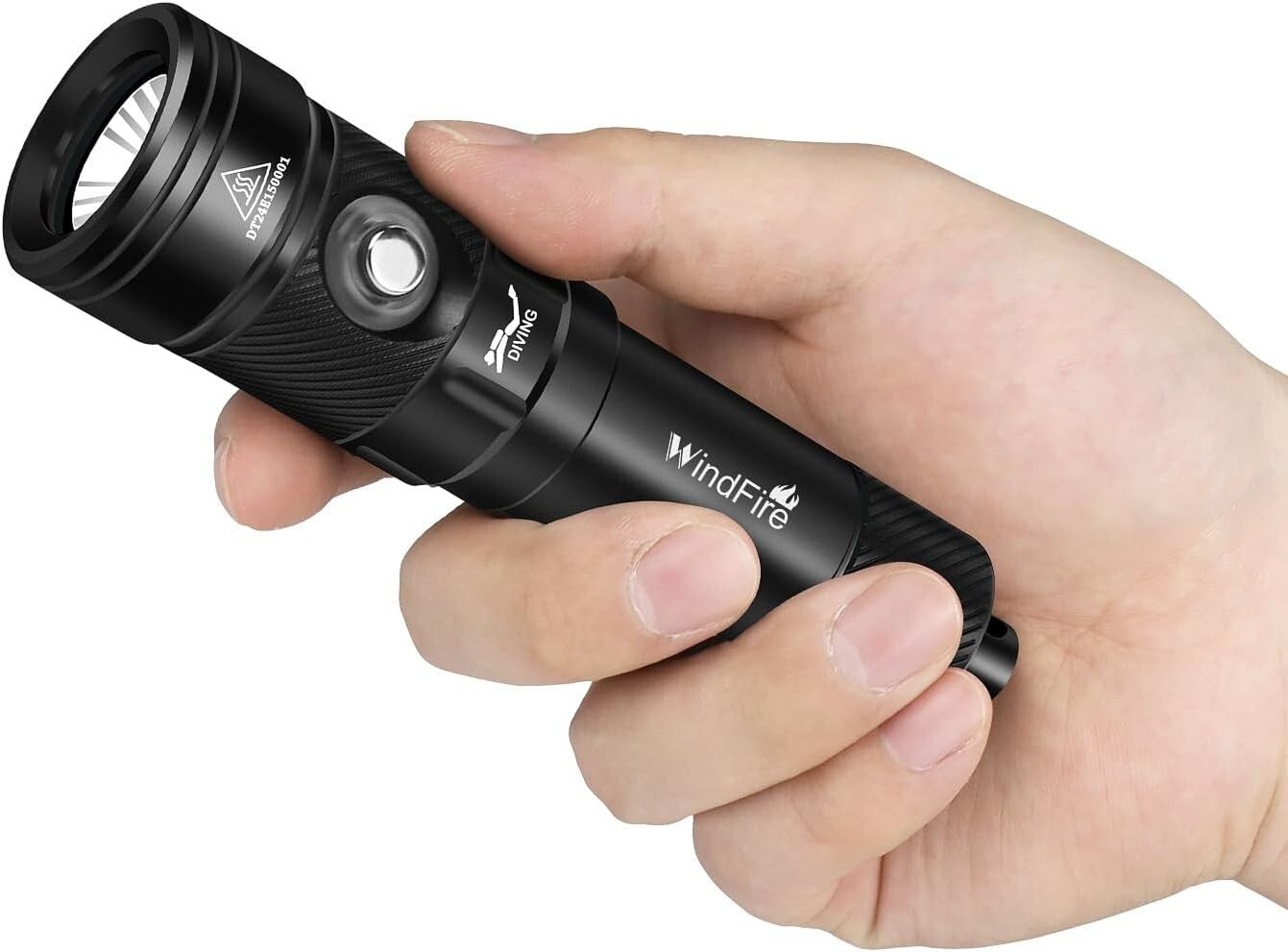 High-Power 4-Mode Waterproof Scuba Flashlight with Power Indicator for Divers