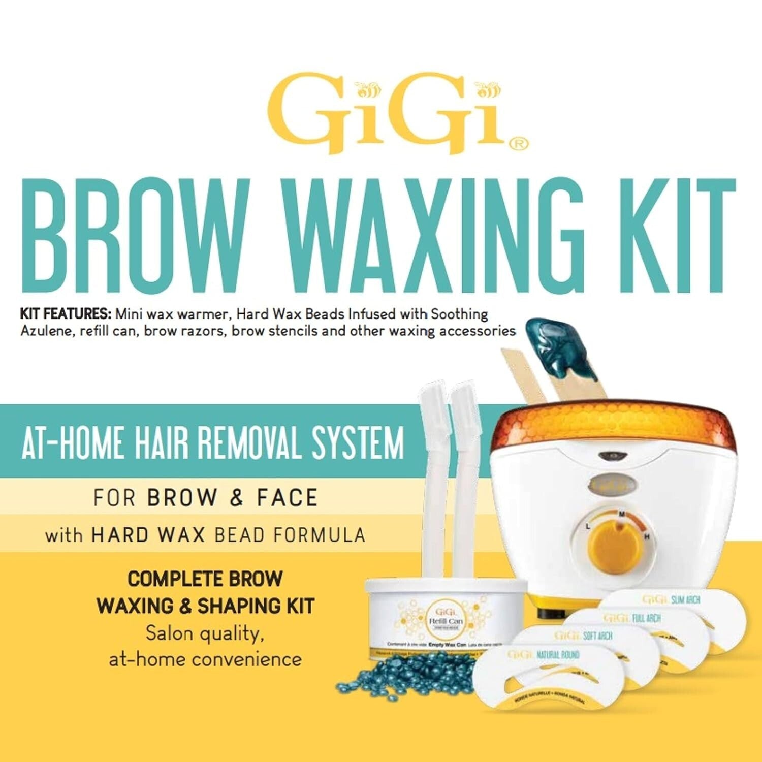 DIY Brow Waxing Kit with Essential Tools & Mini Honee Warmer for Perfect Shape