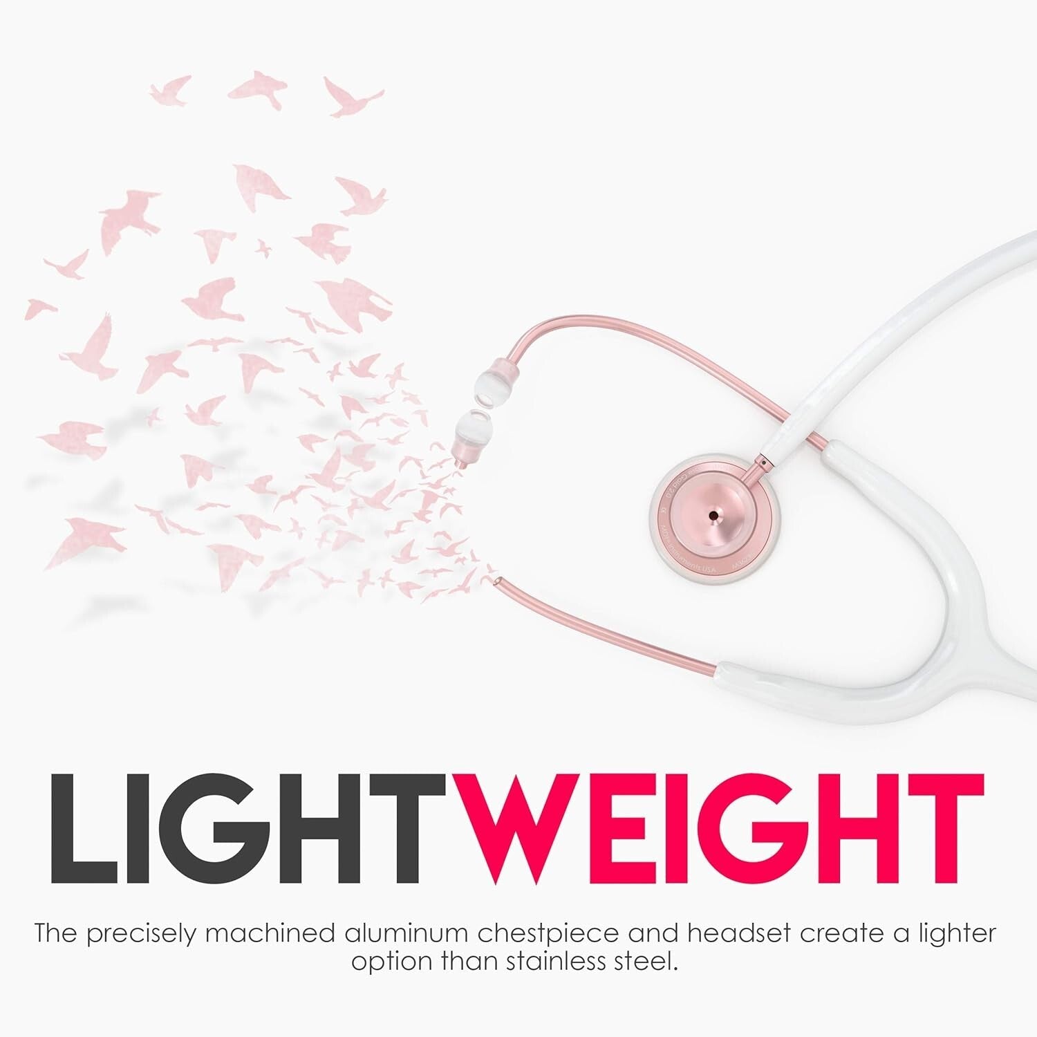 Acoustica Lightweight Dual Head Stethoscope - Rosegold Matte - Doctors & Nurses