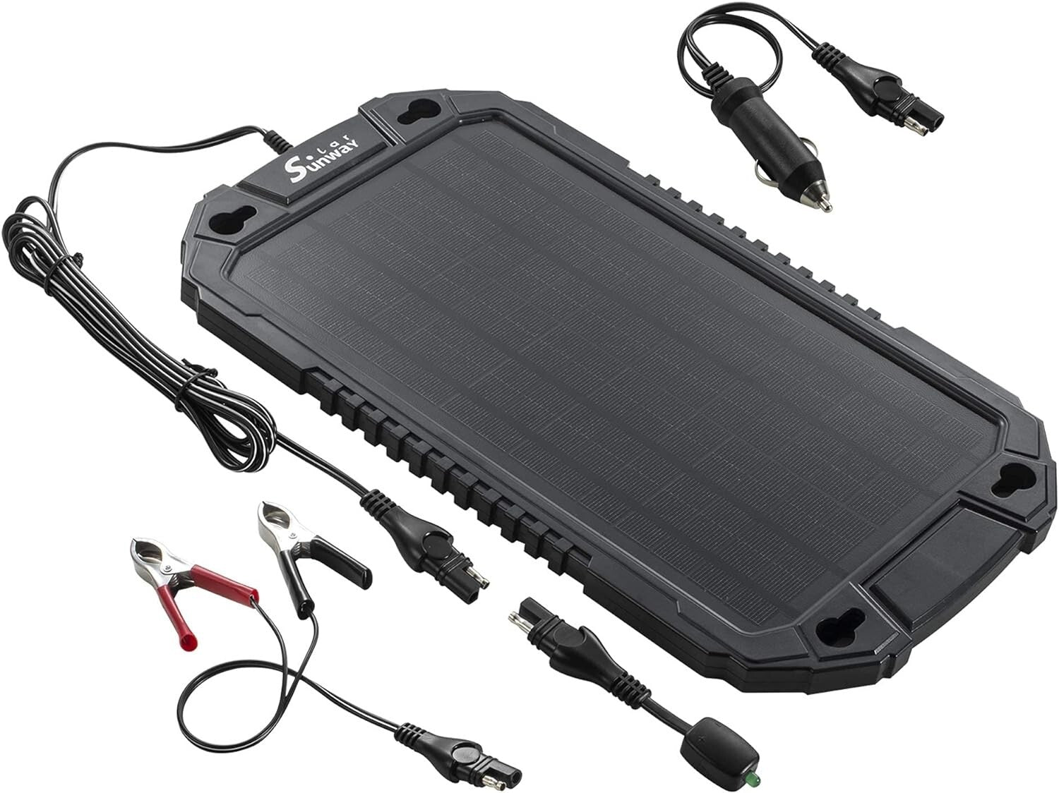 Waterproof Solar Battery Maintainer - 12V Charger for Cars, Trucks & Marine