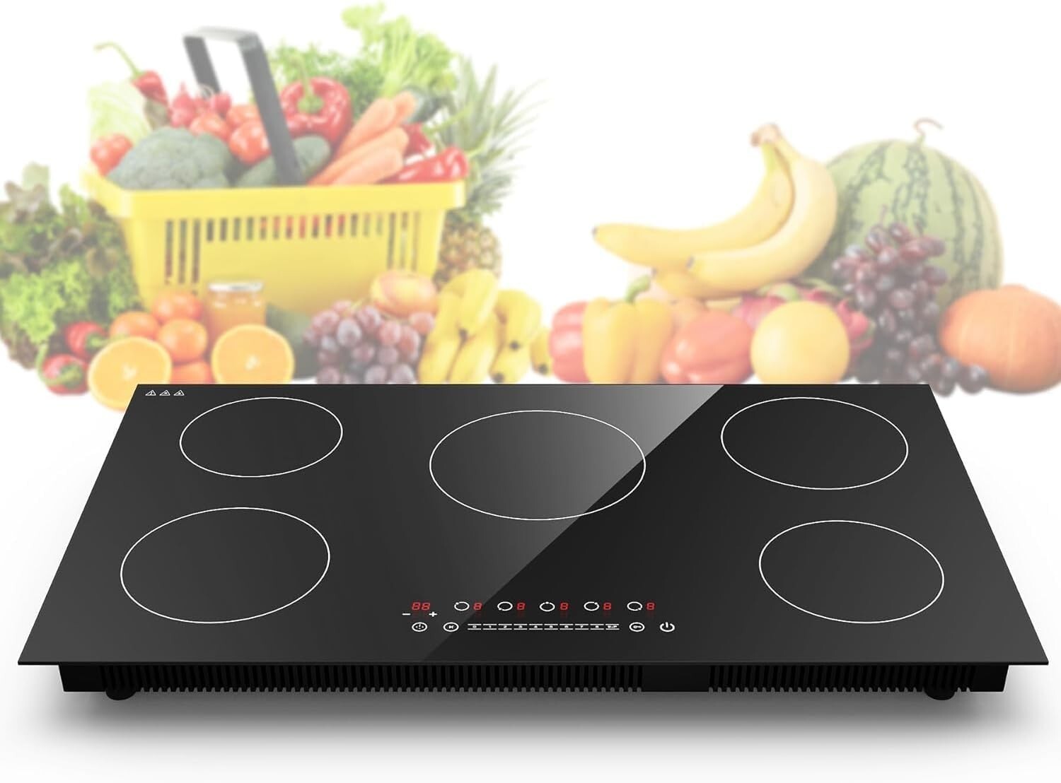 Efficient 36'' Induction Cooktop with 5 High-Power Burners and Safety Features