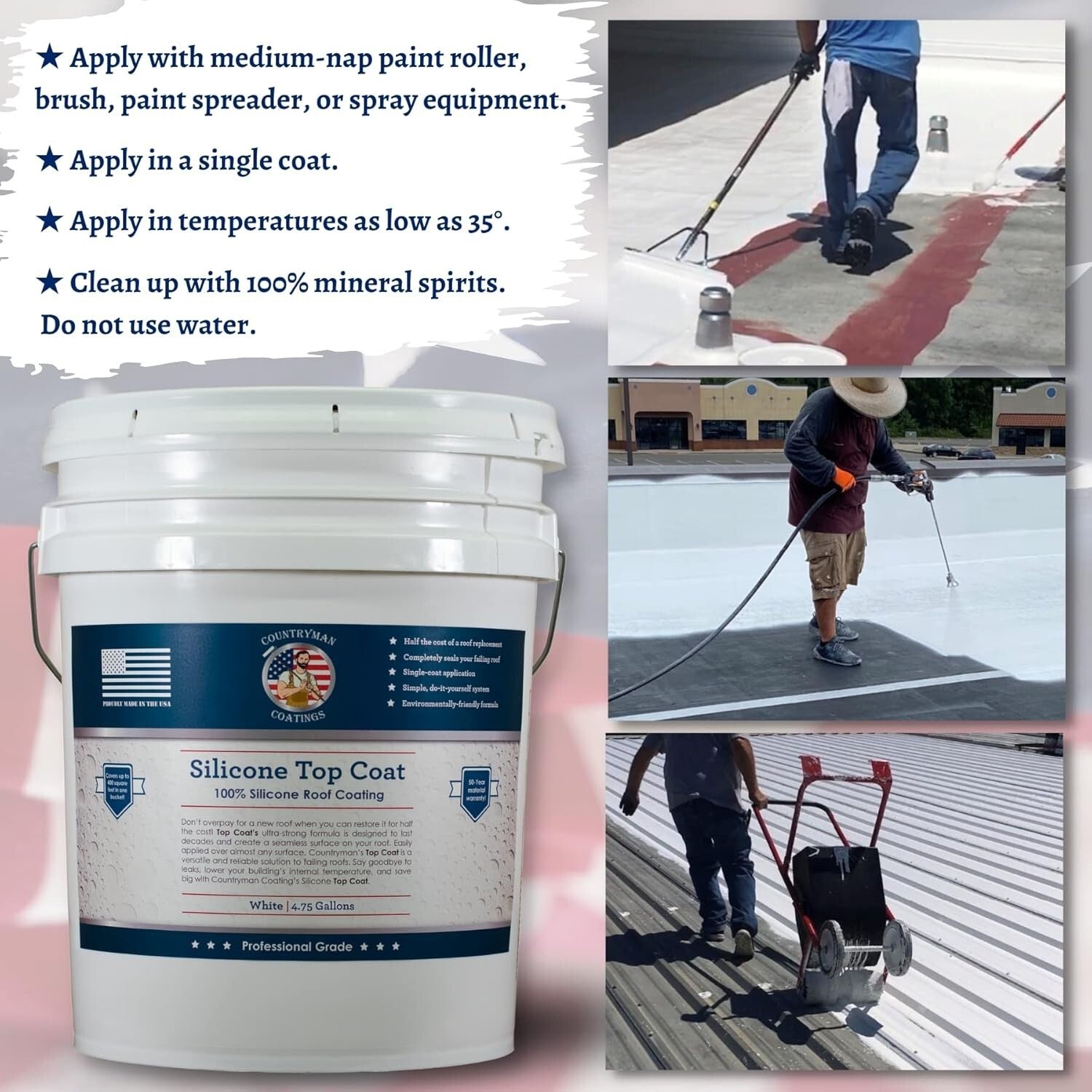 100% Silicone Roof Sealant - Restore, Protect & Extend Roof Life - 4.75 Gallon