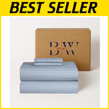 Load image into Gallery viewer, Ultra-Soft Brushed Cotton Flannel Sheet Set - Queen, Deep Pocket, Grey Stripes