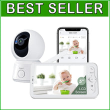 Load image into Gallery viewer, 1080P Video Baby Monitor - 5-Inch Smart Camera with Two-Way Audio &amp; Night Vision