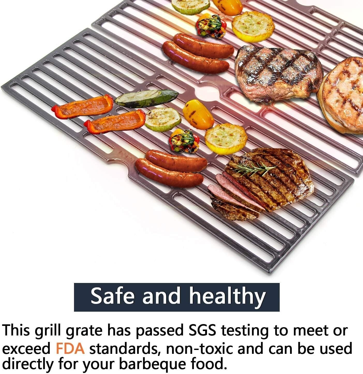 Heavy-Duty Replacement Grill Grates - Porcelain Cast Iron for CharBroil Models