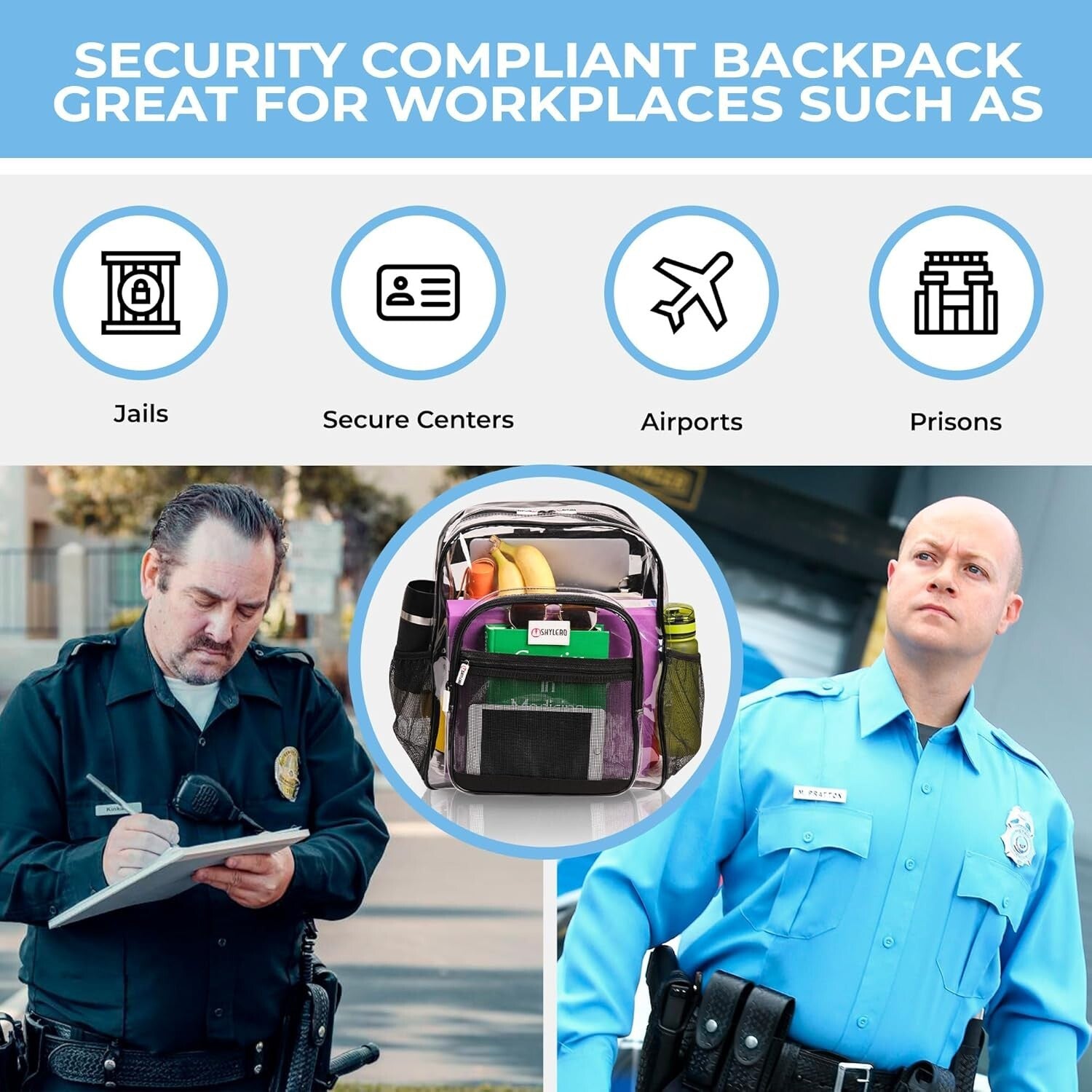 Extra-Large Clear Backpack with TSA Lock & 32L Capacity - Heavy Duty and Stylish