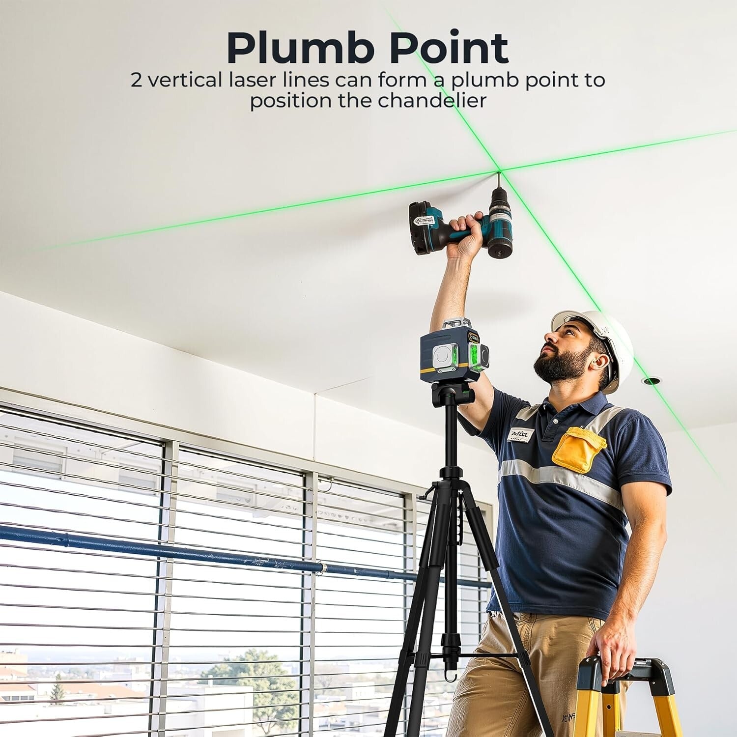 Professional 3D Green Laser Level with 12 Lines & Remote Control for Precision