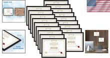 Load image into Gallery viewer, Lightweight 8.5x11 Black Picture Frame Set - Perfect for Certificates and Photos