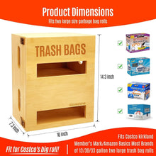 Load image into Gallery viewer, Space-Saving Bamboo Trash Bag Organizer for Kitchen and Garage - Bundle Included