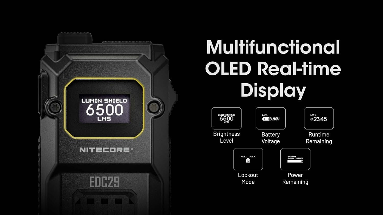 Portable 6500 Lumen Flashlight with Adjustable Light Modes and Digital Display