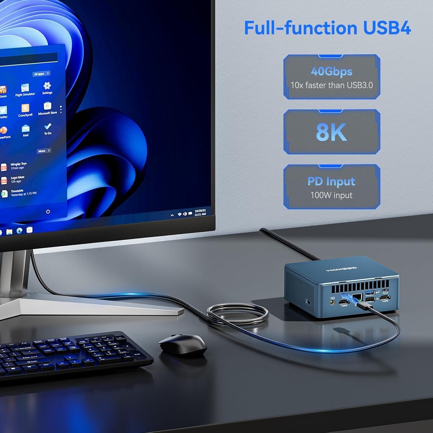 Compact IT12 Mini Computer with 32GB RAM, 1TB PCIe SSD, and WiFi 6E Connectivity