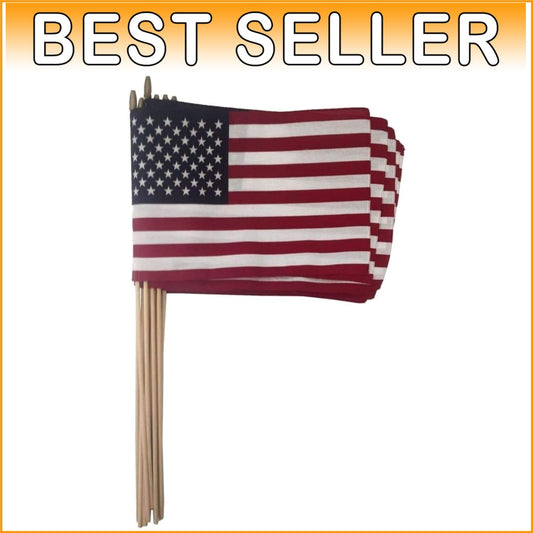 Set of 12 Cotton American Flags on 30