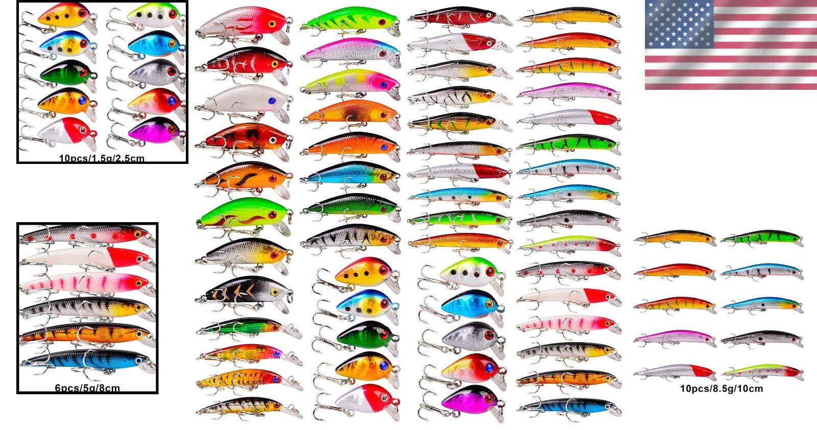 Versatile 56-Piece Fishing Lure Collection - Perfect for Freshwater & Saltwater