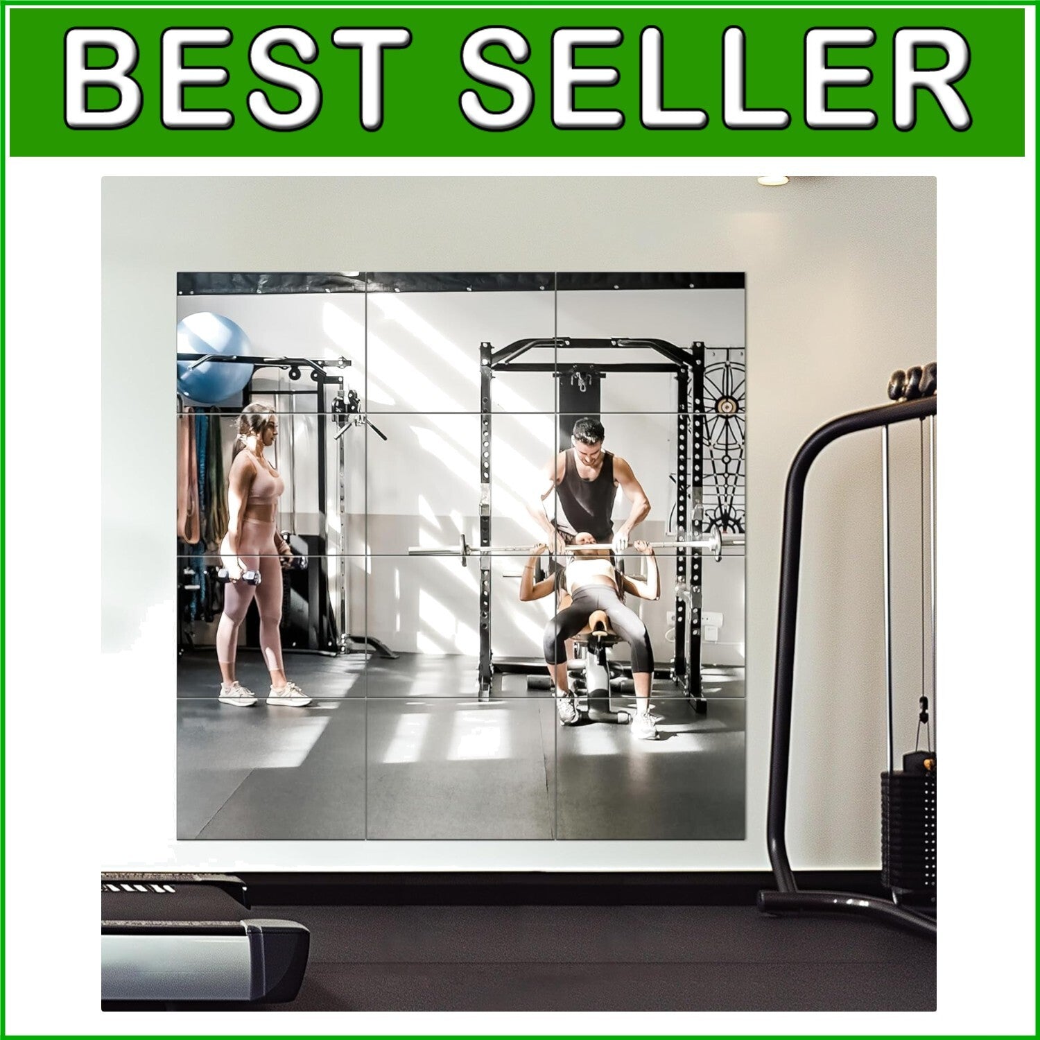 Durable Polished Rectangular Gym Mirrors - 16x12'' - Pack of 12 for Home Use