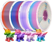 Load image into Gallery viewer, Easy-to-Use Rainbow PLA Filament 4 Pack - Gradient Colors 1.75mm, Vacuum Packed