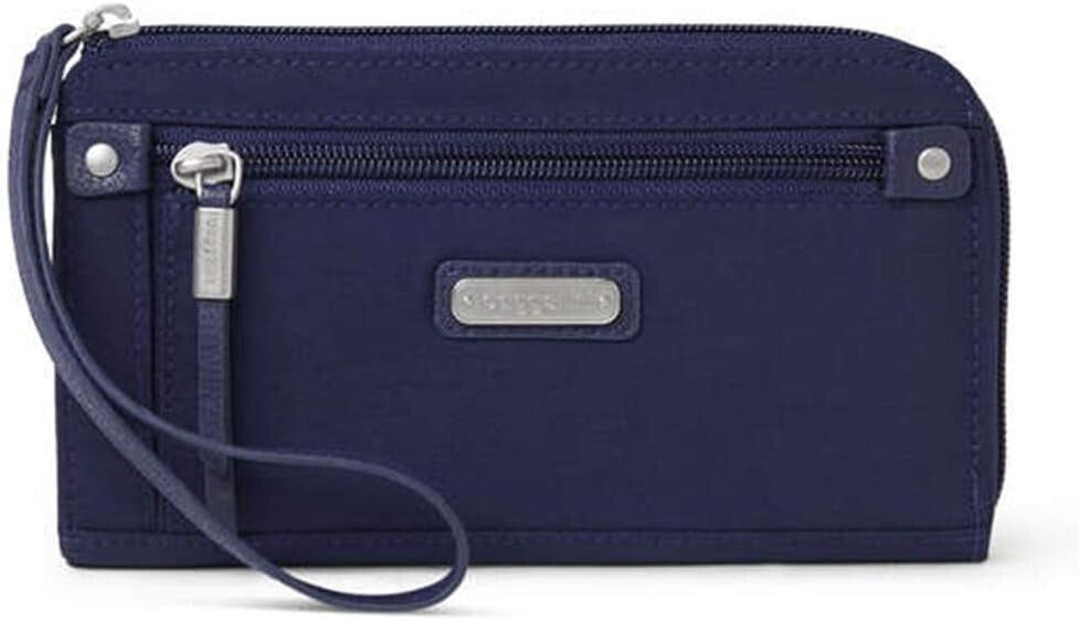 Compact Water-Resistant Zip Wallet for Women - 12 Card Slots & RFID Protection