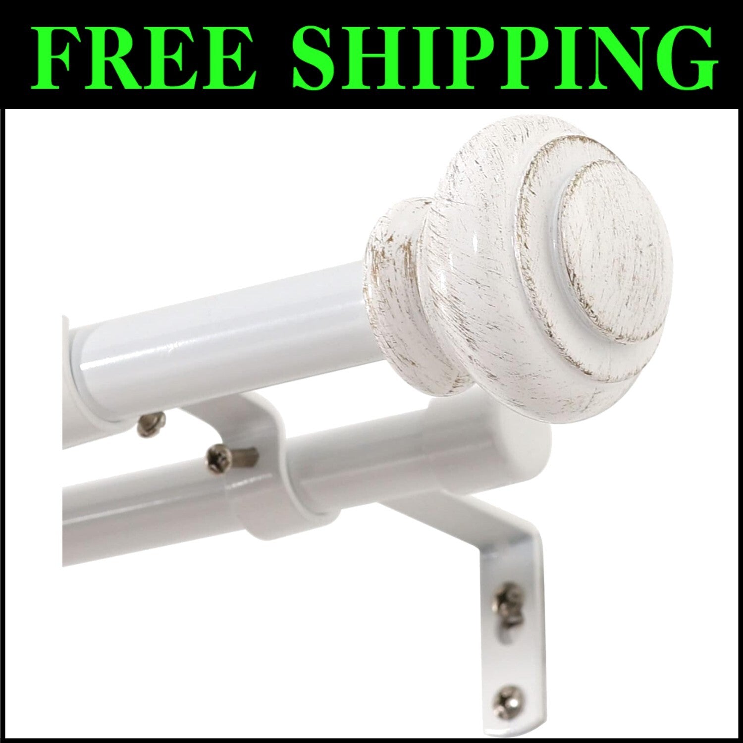 Versatile Telescoping Curtain Rod Set for Layered Looks, Adjustable 48-84 inches