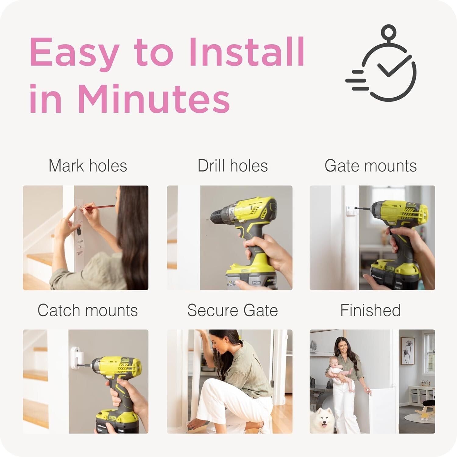 41" Tall Retractable Baby Gate for Indoor/Outdoor Use - Easy Install & Secure