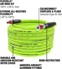 Load image into Gallery viewer, Professional Grade 3/8" x 100 ft Air Hose with Max 300 PSI and ColorConnex Plug