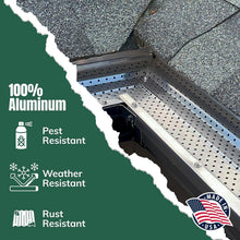 Load image into Gallery viewer, Rust-Free Aluminum Gutter Guard with 380 Holes - 200 Feet for Seamless Drainage