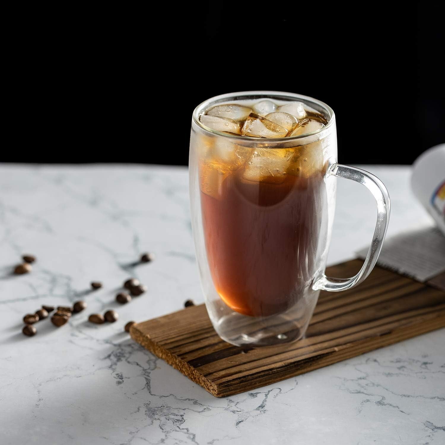 Durable Borosilicate Glass Coffee Mugs - 16oz Double Layer Insulation, 6 Pack