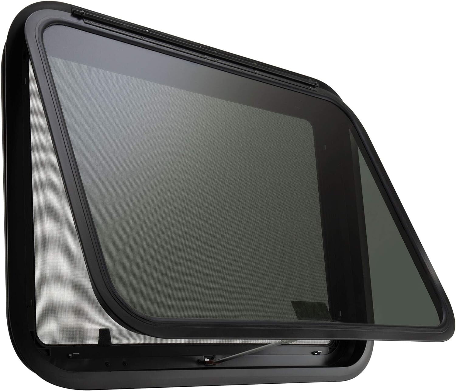 Durable RV Exit Window 30" W x 22" H with Removable Screen & Trim Ring