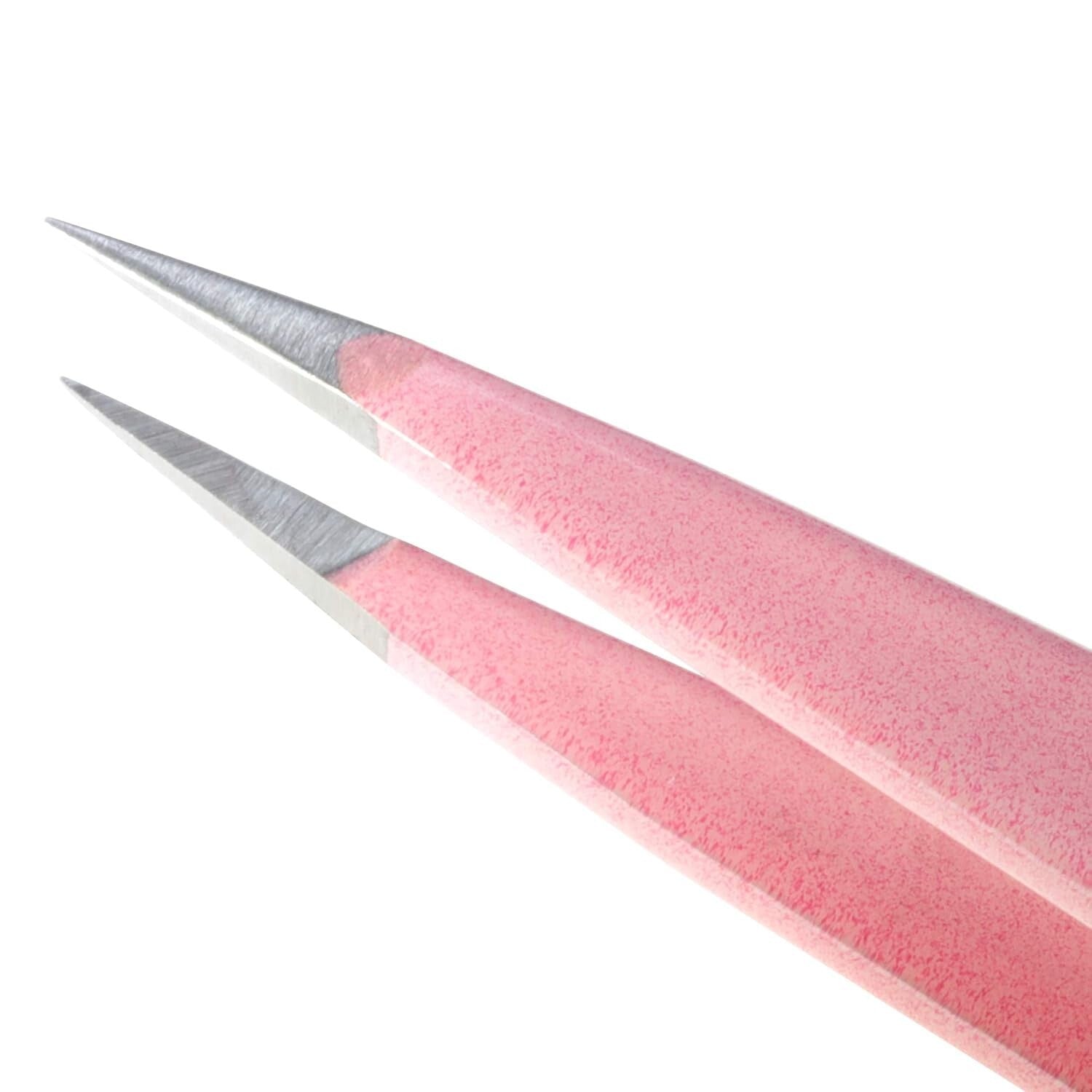 Elegant Tea Rose Tweezers - Stainless Steel Slant & Point for Flawless Brows