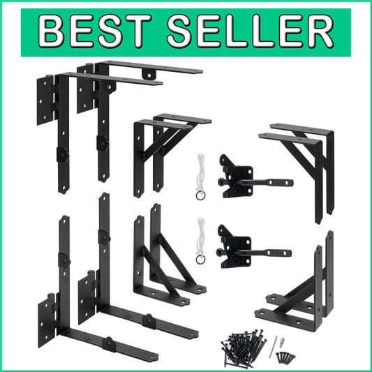 2 Set Corrosion-Resistant Adjustable Gate Kit with Heavy-Duty Brackets and Latch