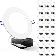 Load image into Gallery viewer, Wafer Thin 24 Pack 6 Inch Dimmable LED Lights with Junction Box – Modern Design