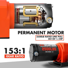 Load image into Gallery viewer, Compact 2500 lb Electric Winch with Steel Cable - Perfect for Boats &amp; Trailers