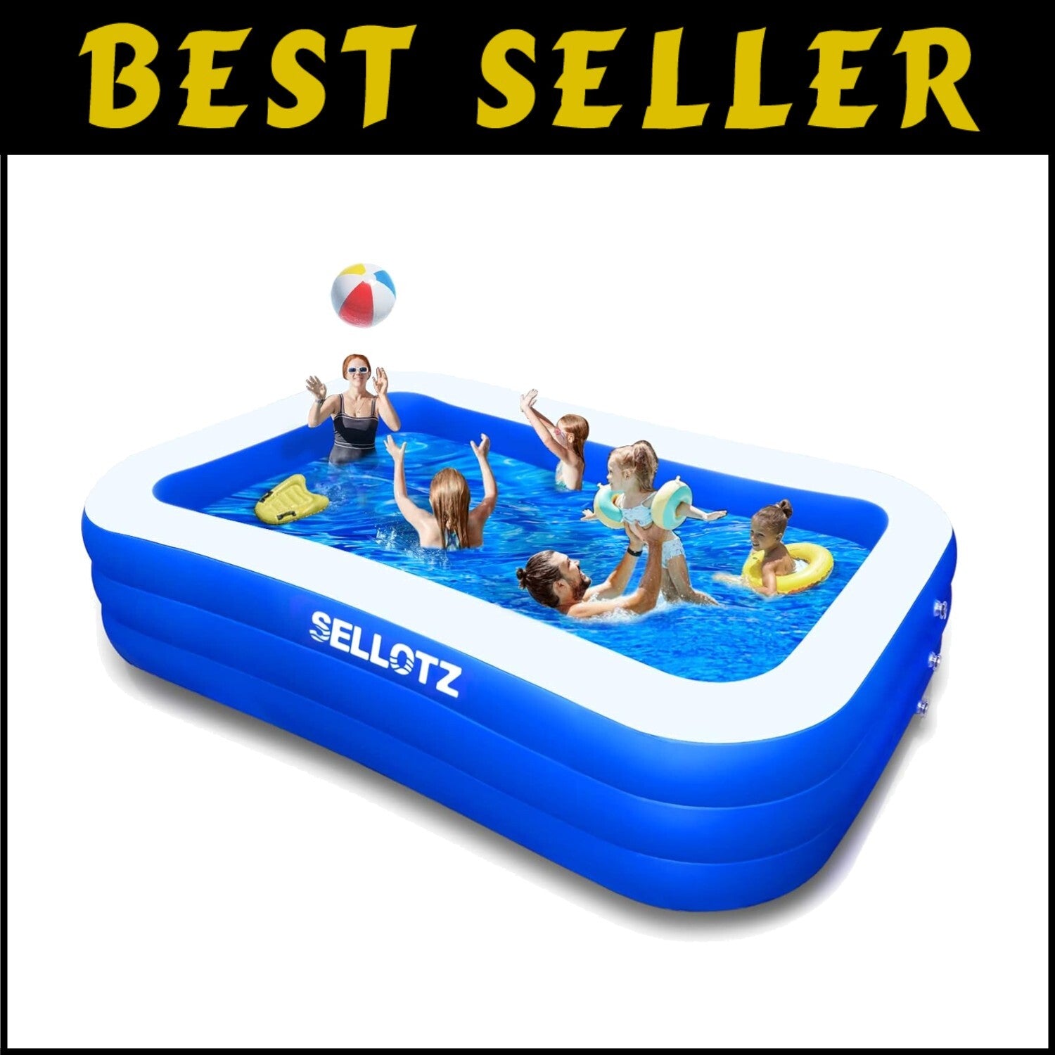 Oversized Inflatable Pool for Families: 120" X 72" Perfect for Summer Fun